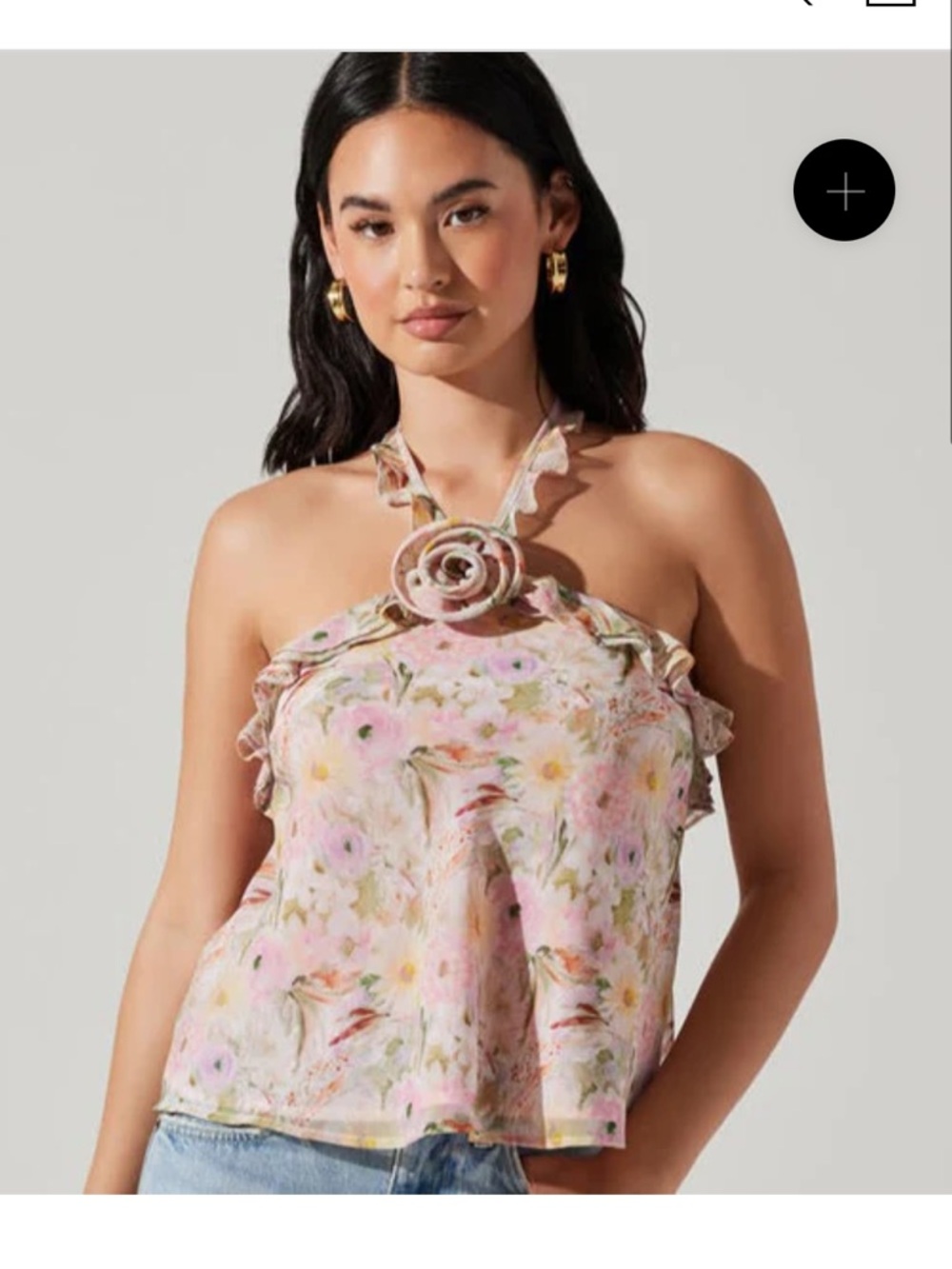 ASTR the Label- Alix floral halter top NWT